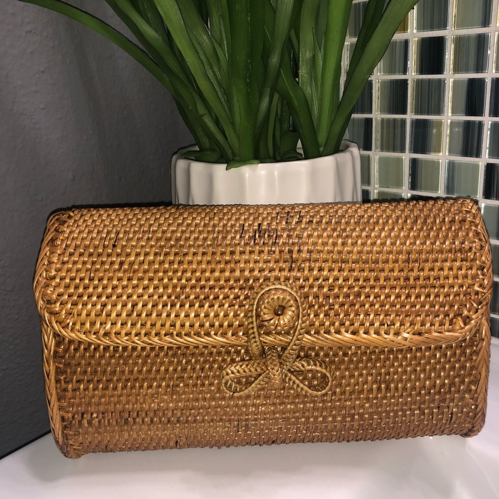 Rattan Shoulder Clutch Bag